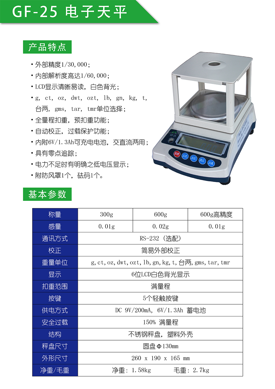 GF-25電子天平